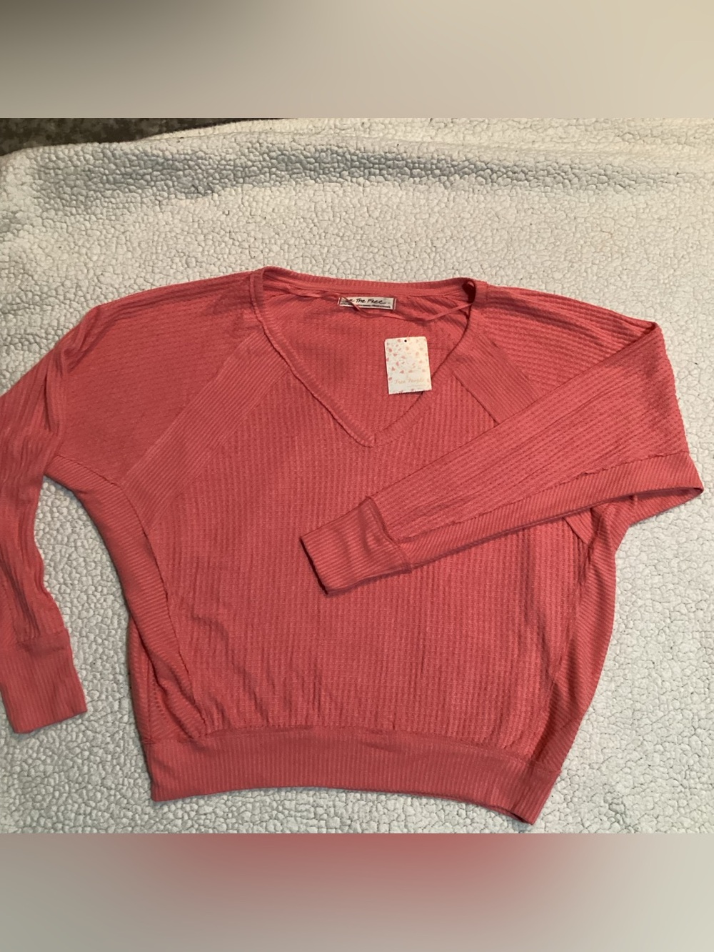 Free People Women’s Santa Clara Over-sized Thermal Top Prairie Rose XS